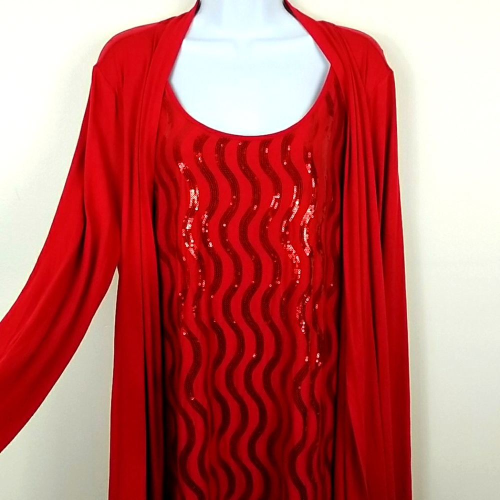 Charter Club Red Long sleeve shirt w/sequins